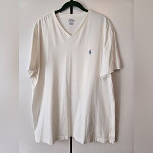 Polo by Ralph Lauren Men's XLT White V-Neck Tee